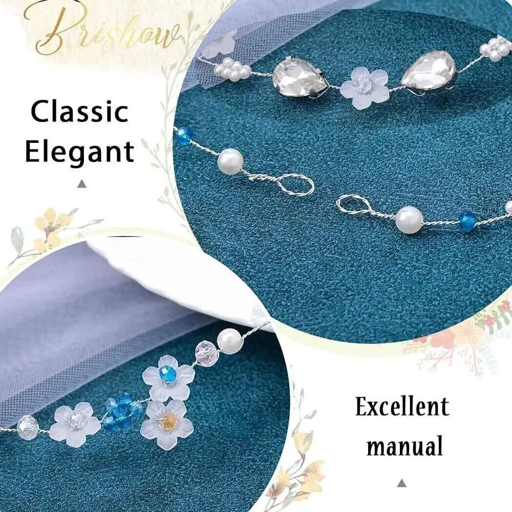 Flower Girl Headpiece Hair Vine Silver Bridal Hair Vines Flower Pearl Headpiece